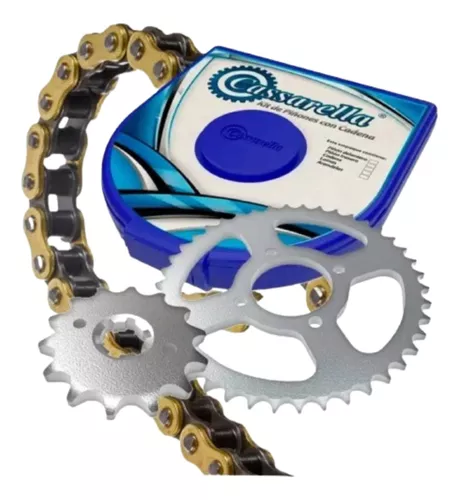 KIT CAJA CADENA - APACHE 180 4 HUECOS (PT46C-PD14C-428--132-C) DORADA CASSARELLA