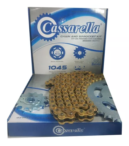 KIT CAJA CADENA  AKT TTR 180 4 HUECOS PT39CPD13C520H110C DORADA  CASSARELLA