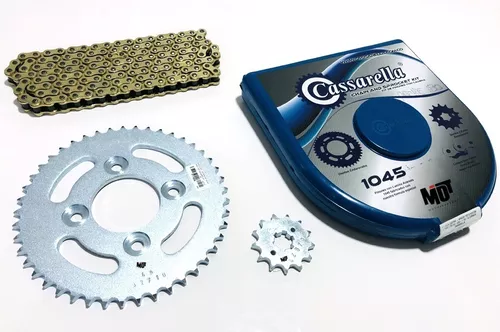 KIT CAJA CADENA - APACHE 160 4 VALVULAS/ 4 HUECOS "(PT43C-PD14C-428--132-C) DORADA CASSARELLA