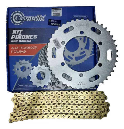 KIT CAJA CADENA - MT 15 6 HUECOS (PT52C-PD14C-428-H-132-C) DORADA CASSARELLA
