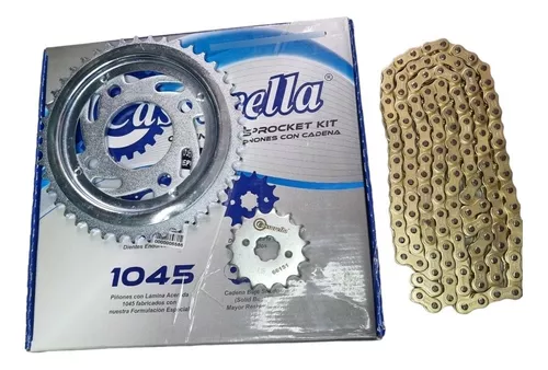 KIT CAJA CADENA  CB INVICTA 150 4 HUECOS PT43PD14C428H132C DORADA CASSARELLA