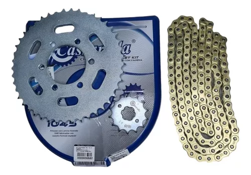 KIT CAJA CADENA - XTZ 150 6 HUECOS" PT45CPD14C428132C DORADA CASSARELLA
