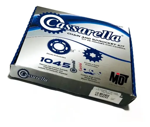 KIT CAJA CADENA  PULSAR NS 200 6 HUECOS PT45CPD16C428H132C NIQUELADA SPEED CASSARELLA