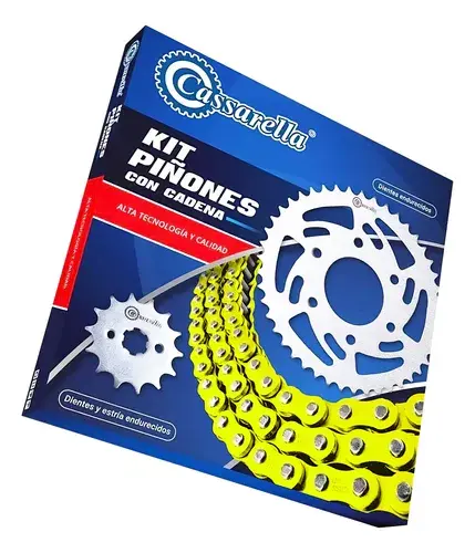 KIT CAJA CADENA  XT 660 6 HUECOS  DORADA O RING CASSARELLA
