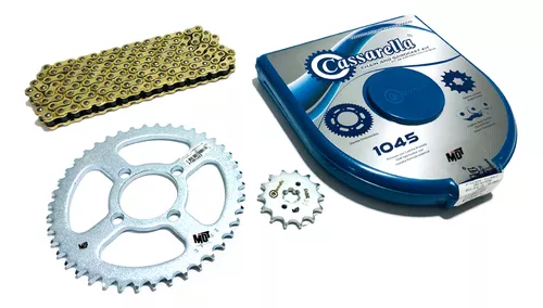 KIT CAJA CADENA - BOXER CT 100 HUECOS (PT44C-PD14C-428H-124-C) DORADA CASSARELLA