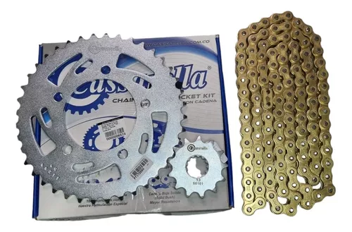 KIT CAJA CADENA-GIXXER 250 5 HUECOS DORADA CASSARELLA