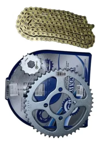 KIT CAJA CADENA  MRX 125 150 CONCAVO MOD 2020 4  HUECOS PASO 520  DORADA CASSARELLA