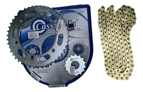 KIT CAJA CADENA  FZ 250 6 HUECOS  PT46CPD15C428H136C CASSARELLA DORADA