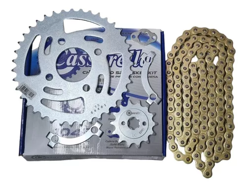 KIT CAJA CADENA  PULSAR 220 4 HUECOS PT36CPD14C520H110C DORADA CASSARELLA